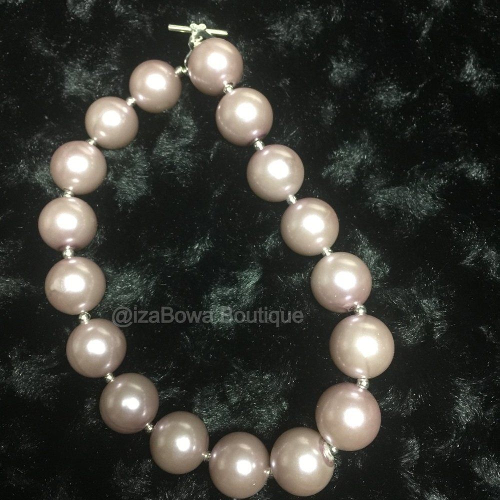 Soft Lavender Chunky Bead Necklace NK1054 Handmade NWT Boutique